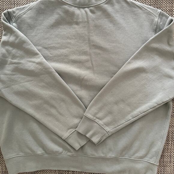 COS Men's Relaxed Washed-Cotton Crewneck Long Sleeve Sweatshirt Sweater L Green - Picture 2 of 4